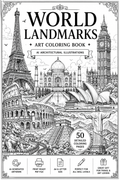 World Landmarks Art Coloring Book — AI Architectural Illustrations